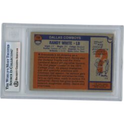 Randy White Autographed 1976 Topps #168 HOF Slabbed Trading Card Beckett 50627