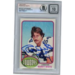 Randy White Autographed 1976 Topps #168 HOF Slabbed Trading Card Beckett 50656