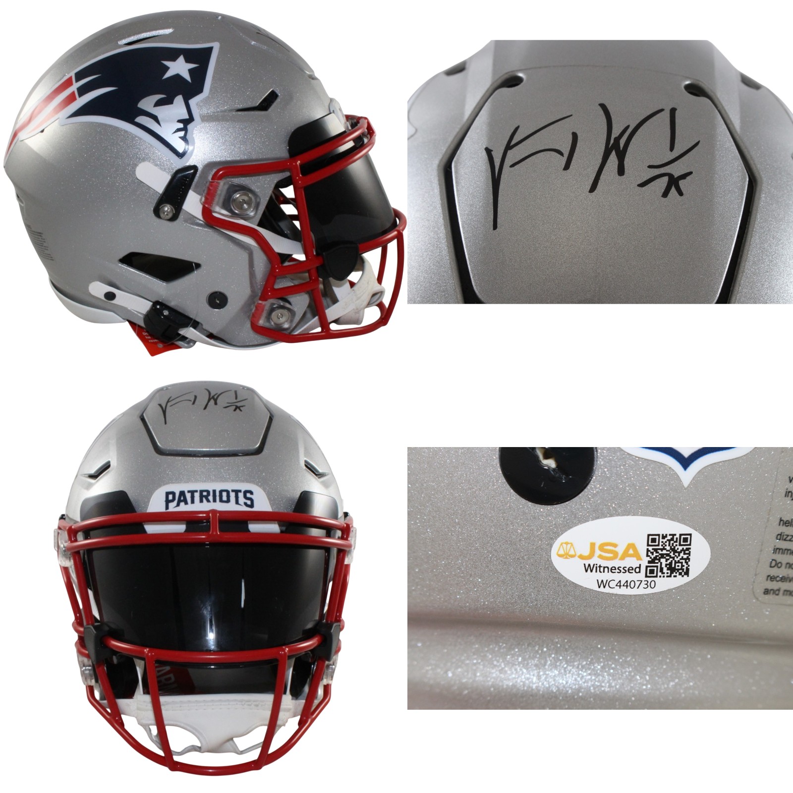 Vince Wilfork Autographed New England Patriots SpeedFlex Helmet Visor JSA 57809 1 Vince Wilfork Autographed New England Patriots SpeedFlex Helmet Visor JSA 57809