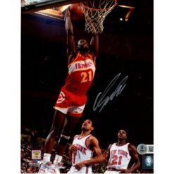 Dominique Wilkins Autographed Atlanta Hawks 8x10 Photo Beckett Witness 49733