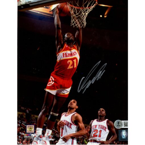 Dominique Wilkins Autographed Atlanta Hawks 8x10 Photo Beckett Witness 49733