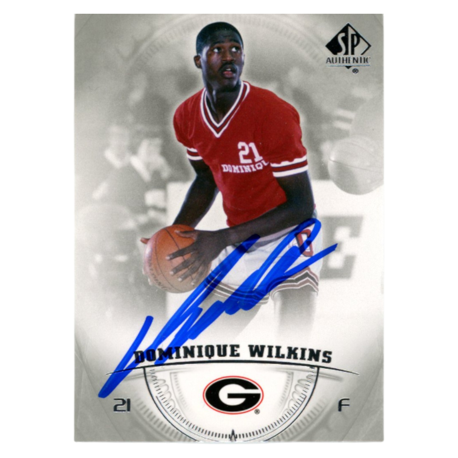 Dominique Wilkins Autographed 2013 Upper Deck #1 Trading Card Beckett 54192
