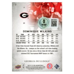 Dominique Wilkins Autographed 2013 Upper Deck #2 Trading Card Beckett 54191