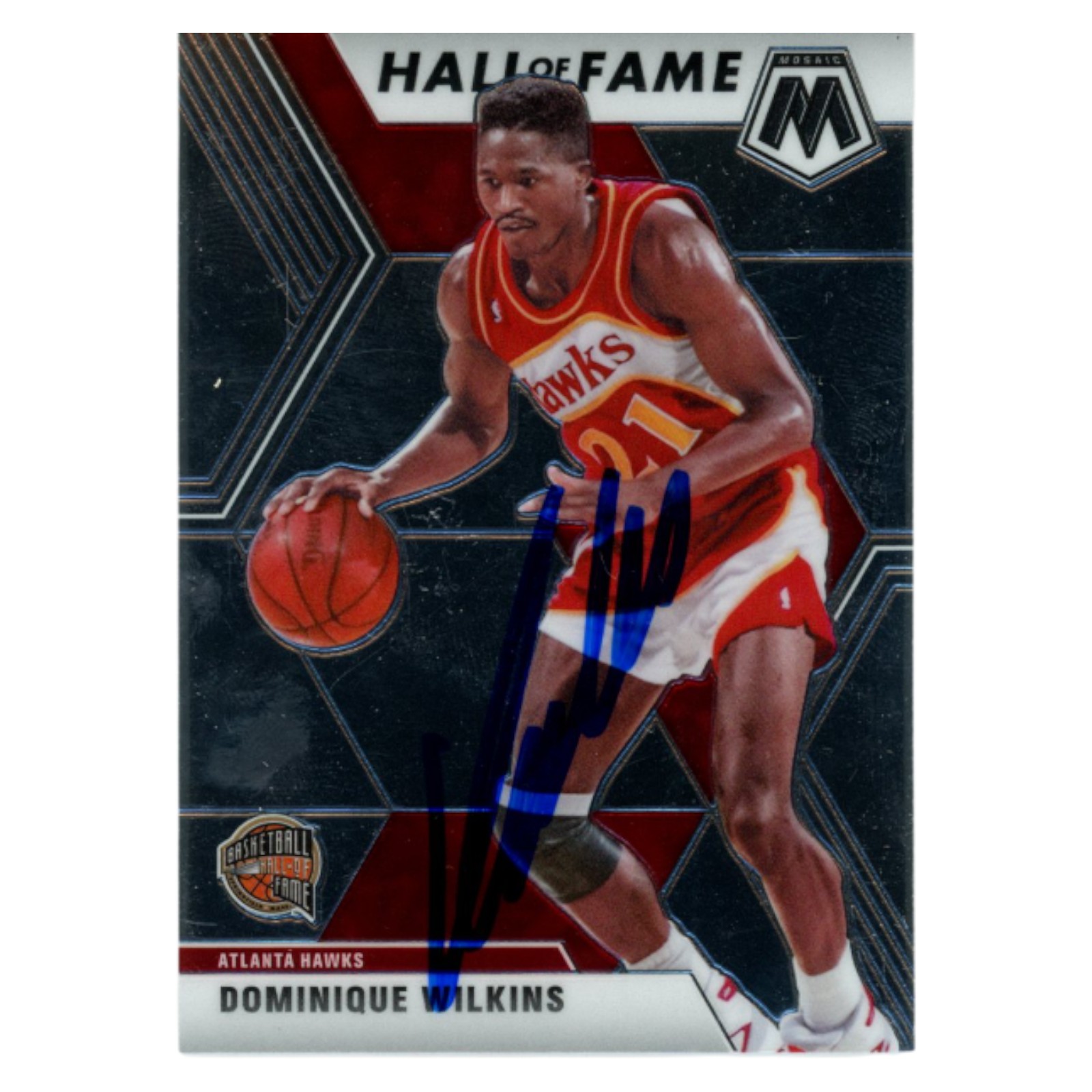 Dominique Wilkins Autographed 2019-20 Mosaic # 294 Trading Card Beckett 54109