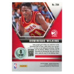 Dominique Wilkins Autographed 2019-20 Mosaic # 294 Trading Card Beckett 54109