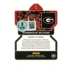 Dominique Wilkins Autographed 2022 Smear Prizm  #14 Trading Card Beckett 54114