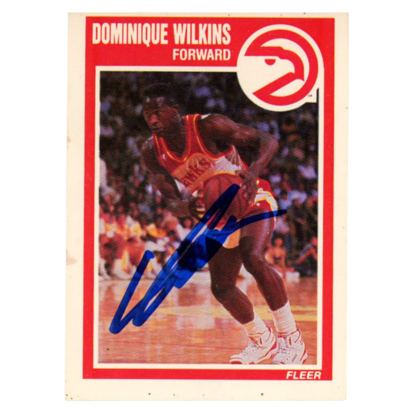 Dominique Wilkins Autographed 1989 Fleer #7 Trading Card Beckett 54218