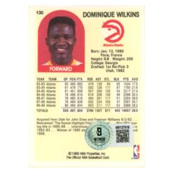Dominique Wilkins Autographed 1989 NBA Hoops #130 Trading Card Beckett 54241