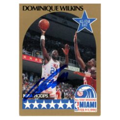 Dominique Wilkins Autographed 1990 NBA Hoops #12 Trading Card Beckett 54231