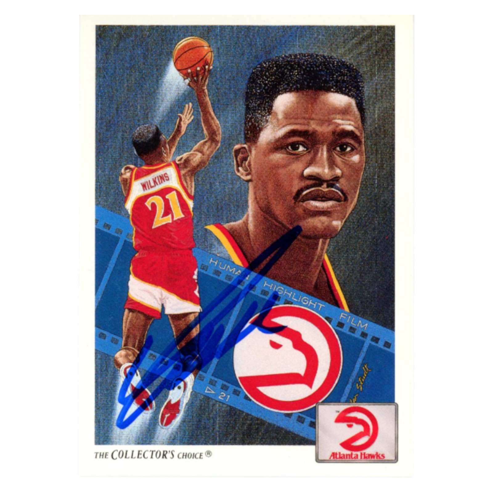 Dominique Wilkins Autographed 1991 Upper Deck #79 Trading Card Beckett 54162