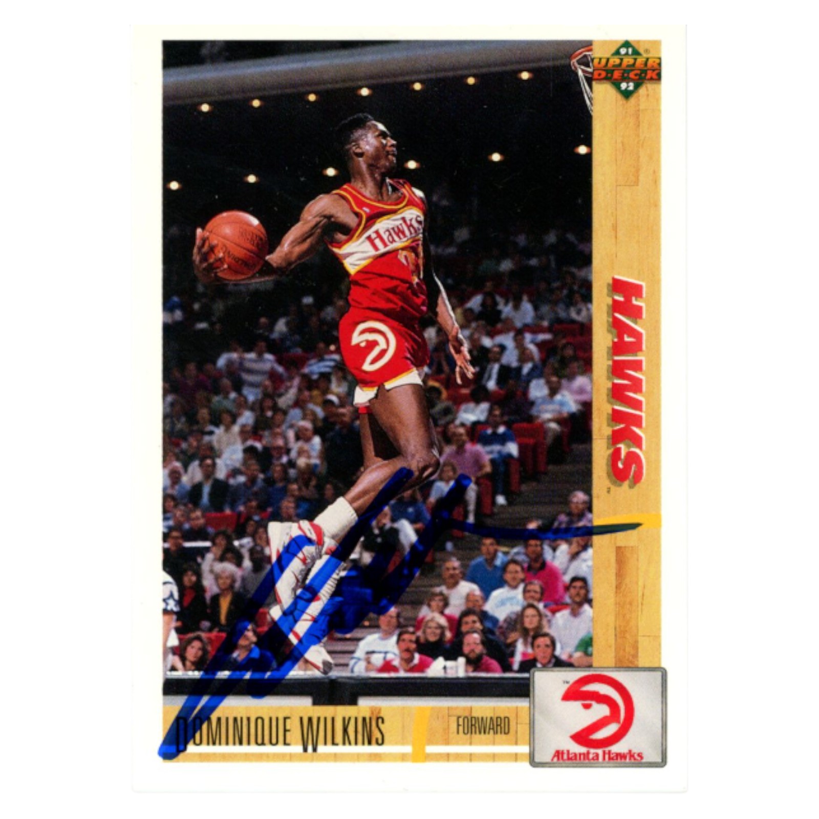 Dominique Wilkins Autographed 1991 Upper Deck #255 Trading Card Beckett 54170