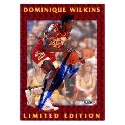 Dominique Wilkins Autographed 1992 Fleer LE #12 of 12 Trading Card Beckett 54216