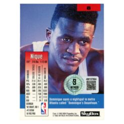 Dominique Wilkins Autographed 1992 SkyBox #8 Trading Card Beckett 54132