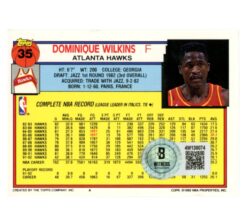 Dominique Wilkins Autographed 1992 Topps #35 Trading Card Beckett 54145