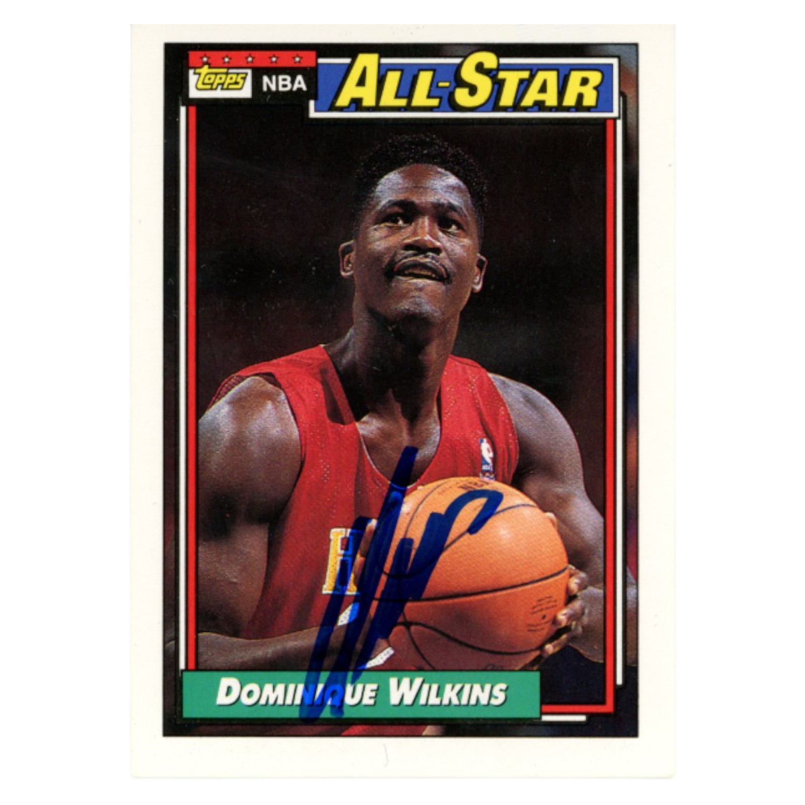 Dominique Wilkins Autographed 92 Topps All Star #125 Trading Card Beckett 54147
