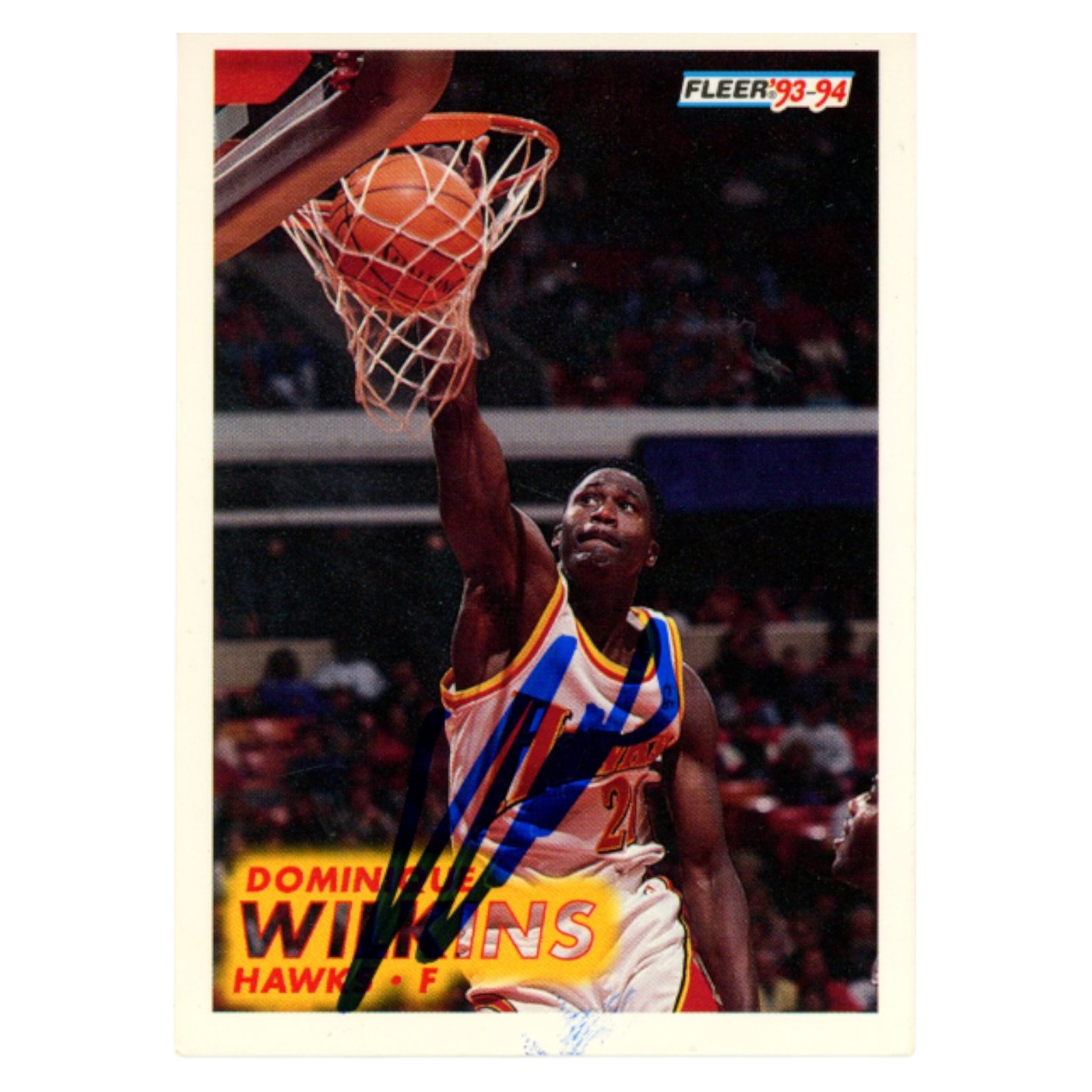 Dominique Wilkins Autographed 1993 Fleer #7 Trading Card Beckett 54201