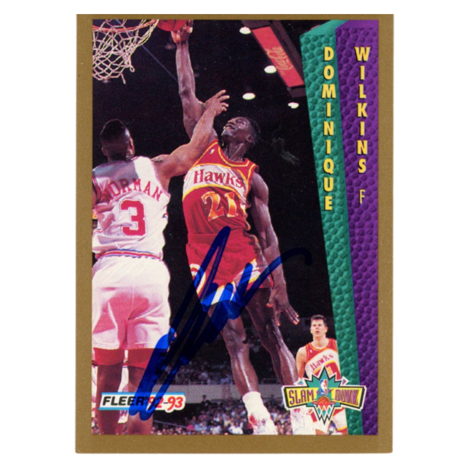 Dominique Wilkins Autographed 1993 Fleer #279 Trading Card Beckett 54215