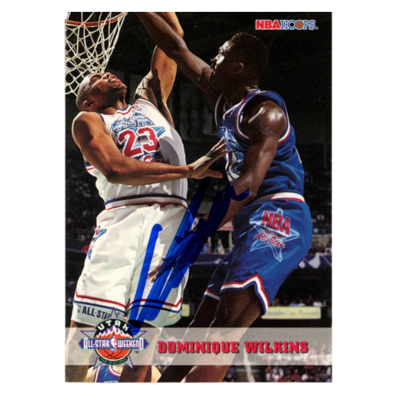 Dominique Wilkins Autographed 1993 NBA Hoops #261 Trading Card Beckett 54233