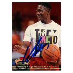 Dominique Wilkins Signed 1993 Topps Stadium Club #208 Trading Card Beckett 54219