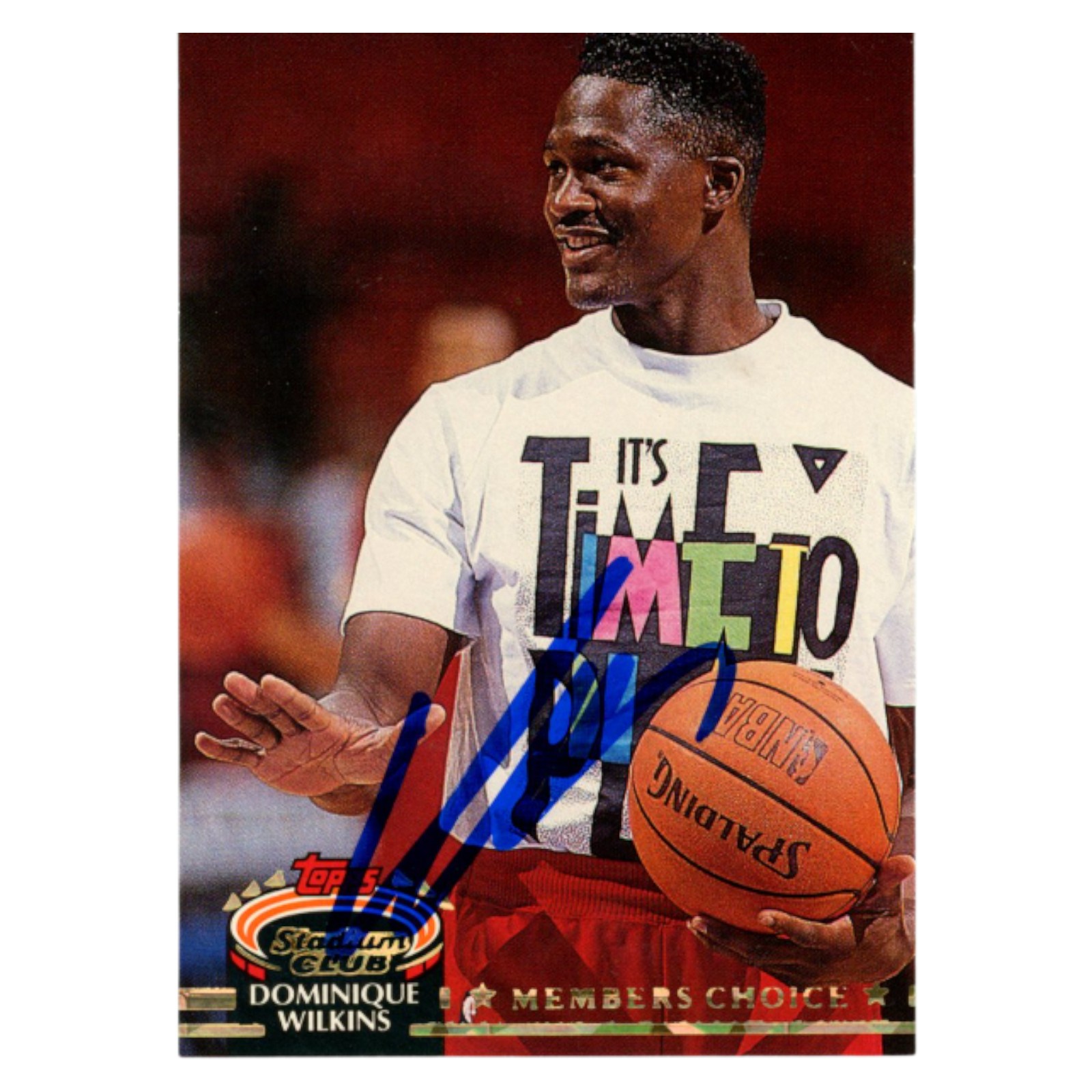 Dominique Wilkins Signed 1993 Topps Stadium Club #208 Trading Card Beckett 54219