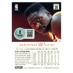 Dominique Wilkins Autographed 1993 SkyBox #28 Trading Card Beckett 54135