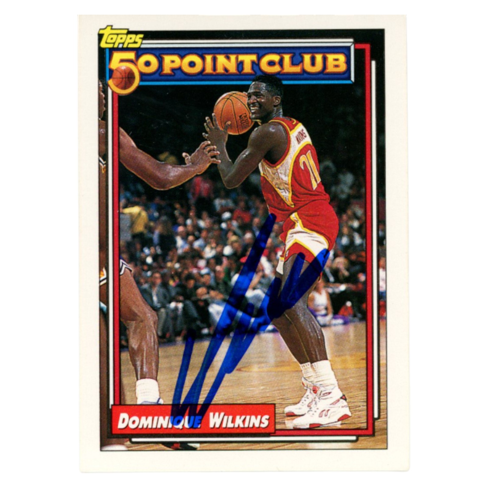Dominique Wilkins Signed 93 Topps 50 Point Club #200 Trading Card Beckett 54146
