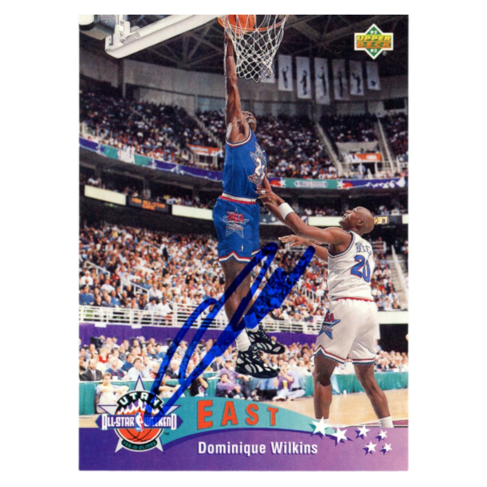 Dominique Wilkins Autographed 1993 Upper Deck #433 Trading Card Beckett 54178