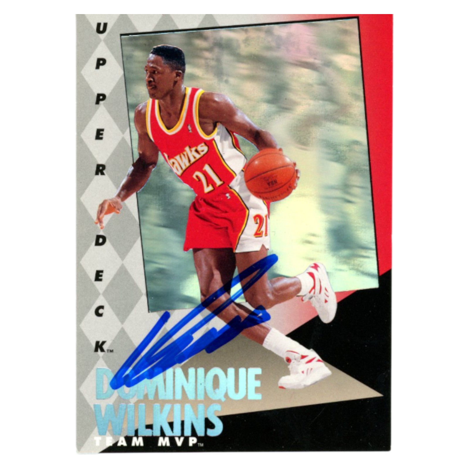 Dominique Wilkins Autographed 1993 Upper Deck #1 Trading Card Beckett 54172