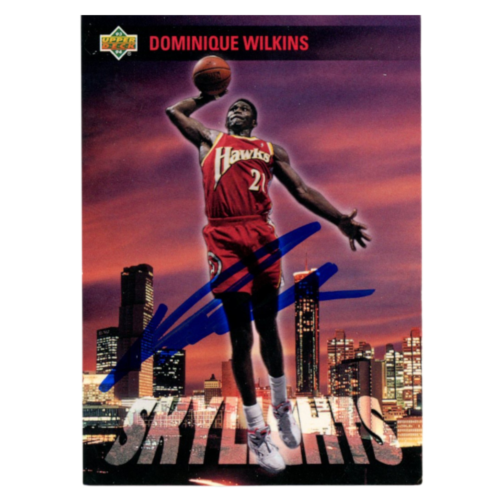 Dominique Wilkins Autographed 1993 Upper Deck #467 Trading Card Beckett 54174