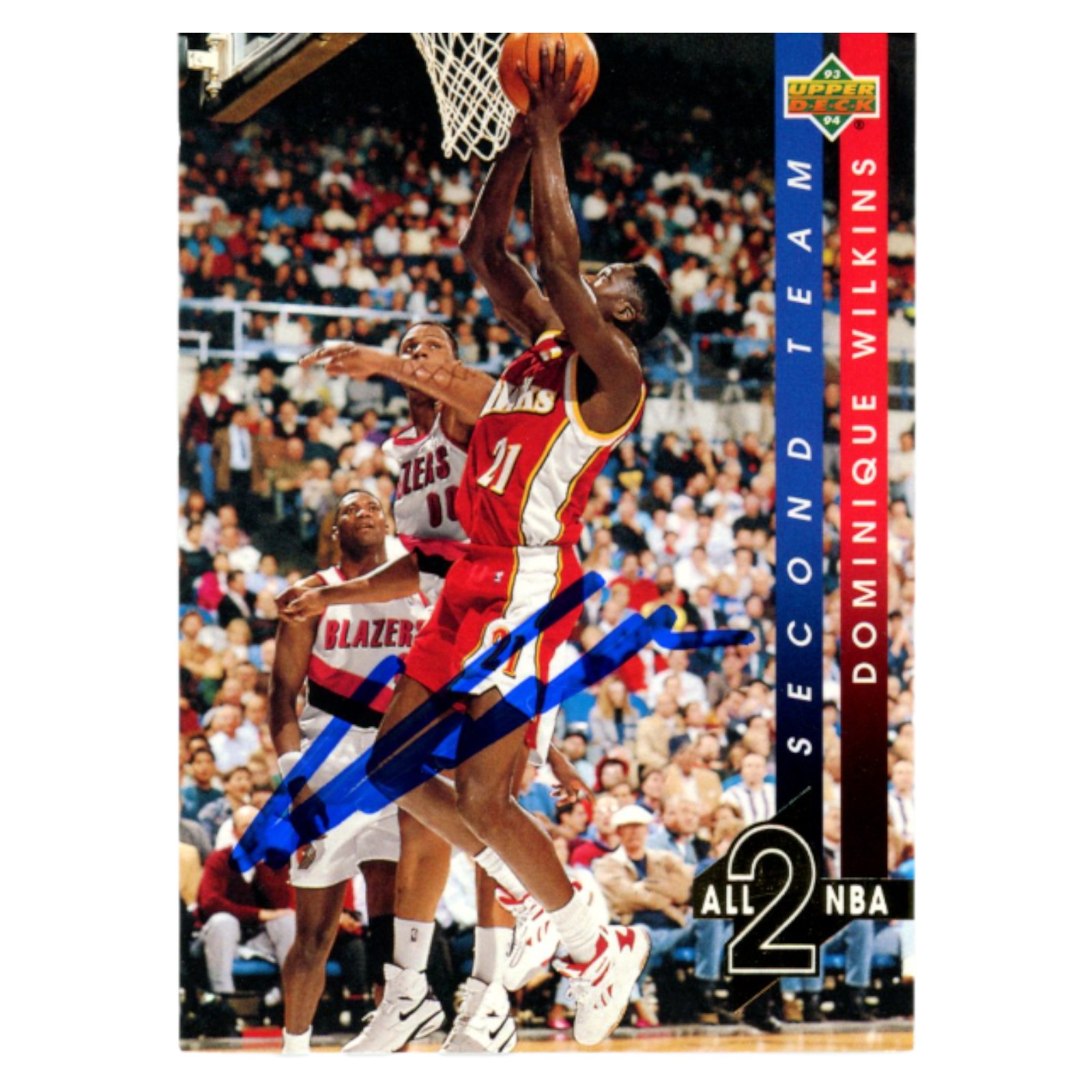Dominique Wilkins Autographed 1993 Upper Deck #AN6 Trading Card Beckett 54187