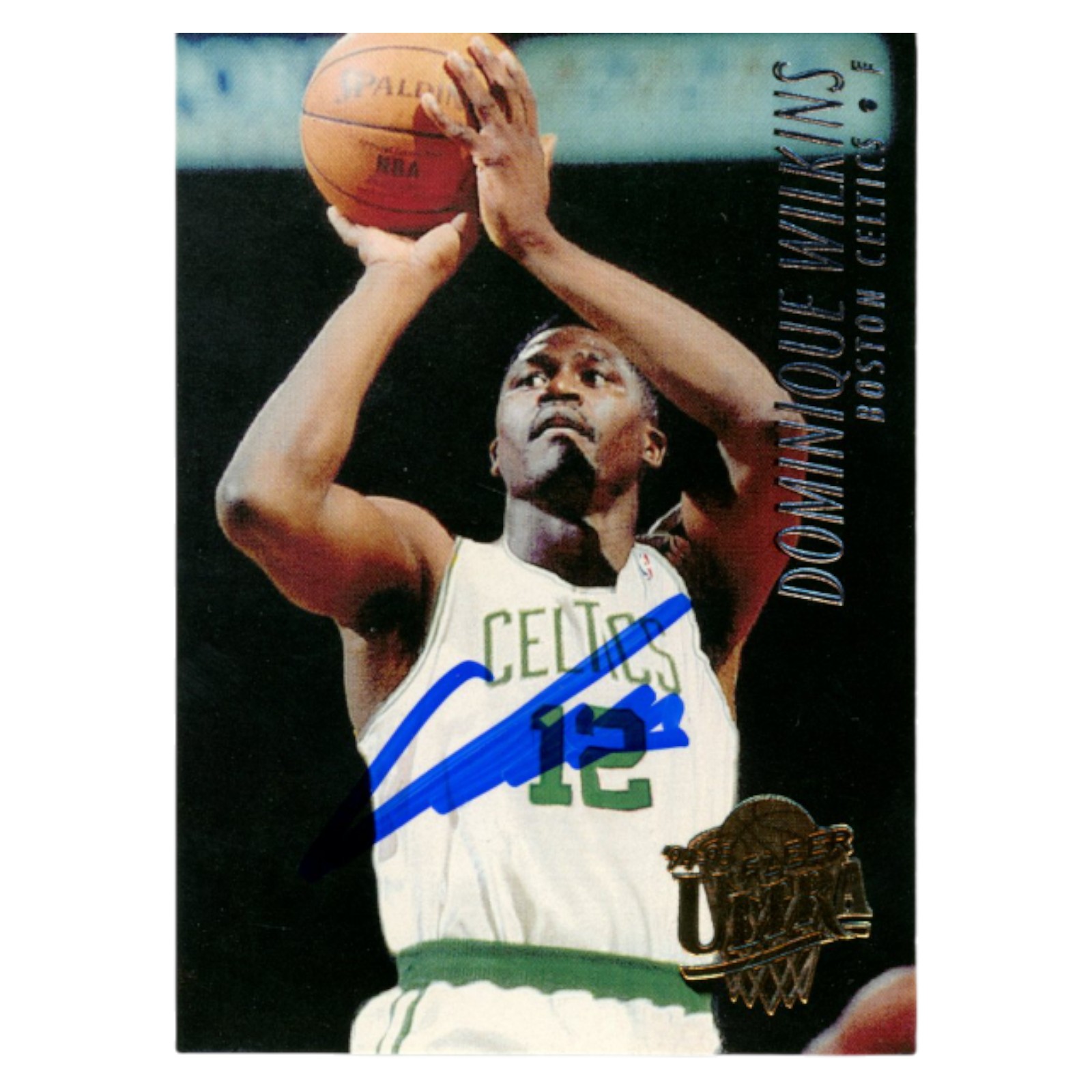 Dominique Wilkins Autographed 1994 Fleer Ultra  #16 Trading Card Beckett 54194