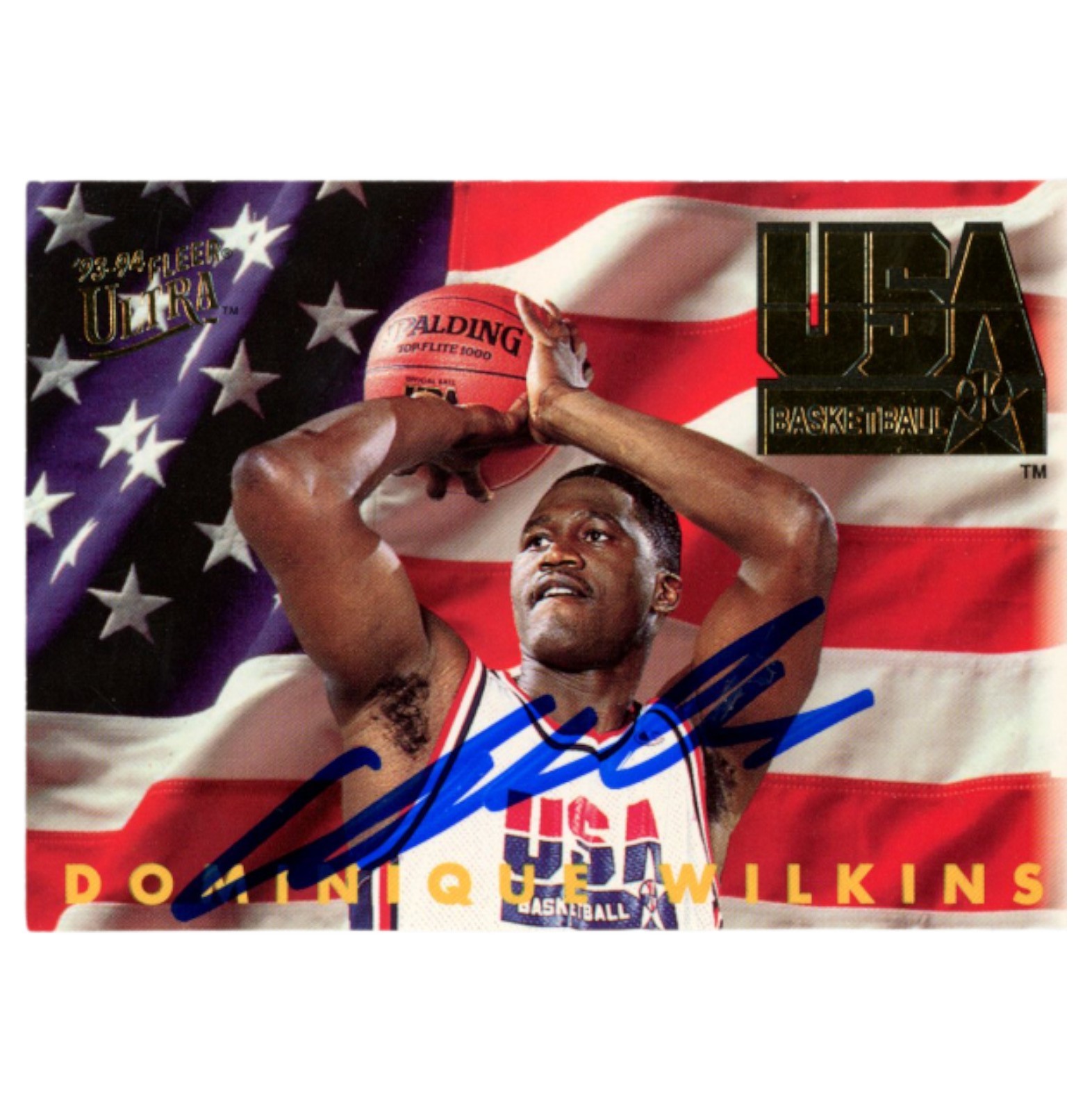 Dominique Wilkins Autographed 1994 Fleer Ultra #371 Trading Card Beckett 54206