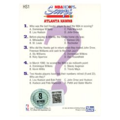 Dominique Wilkins Autographed 1994 NBA Hoops #HS1 Trading Card Beckett 54230