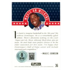 Dominique Wilkins Autographed 1994 SkyBox #36 Trading Card Beckett 54136