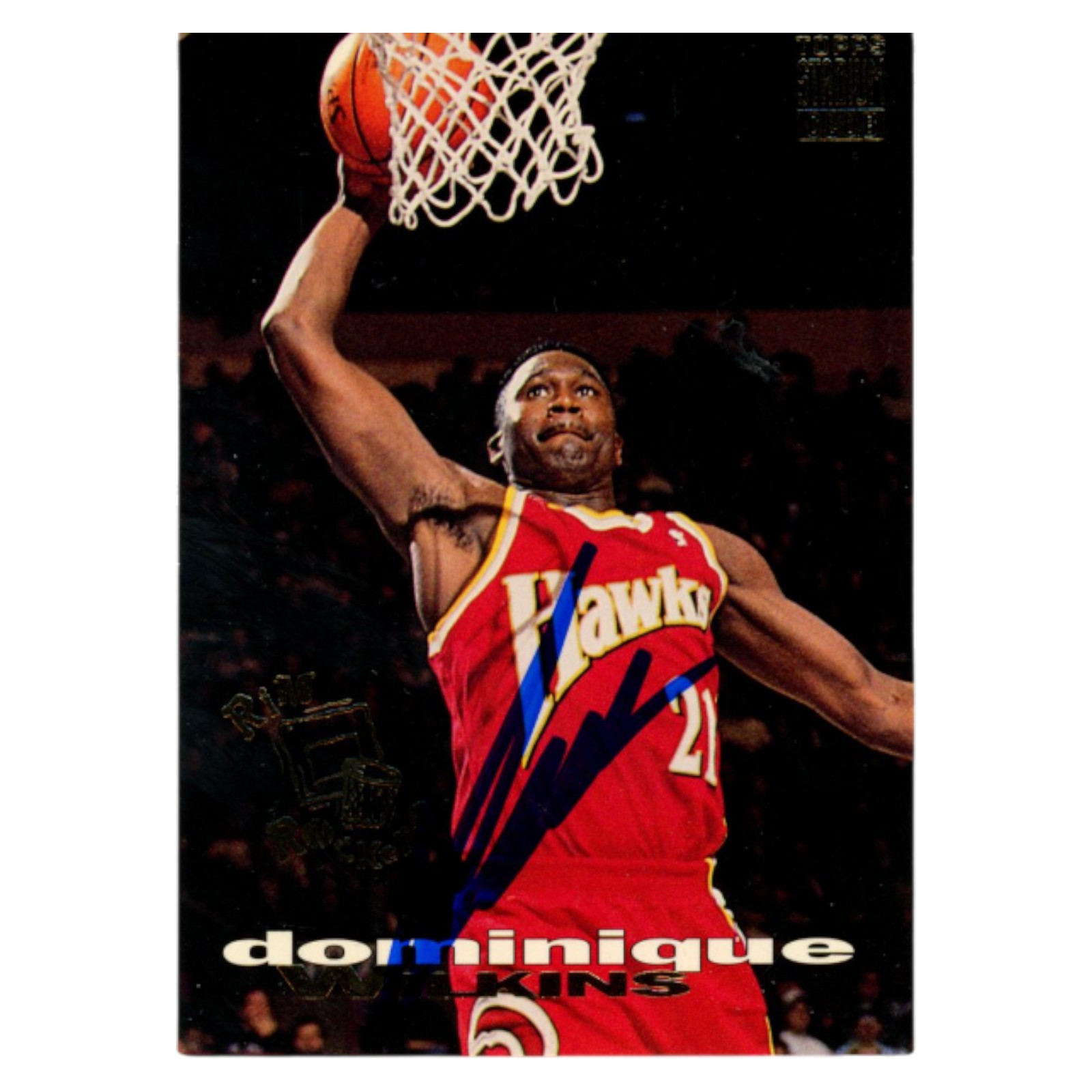 Dominique Wilkins Signed 1994 Topps Stadium Club 4/6 Trading Card Beckett 54228