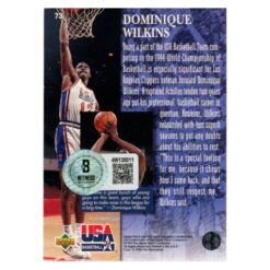 Dominique Wilkins Autographed 1994 Upper Deck #73 Trading Card Beckett 54158