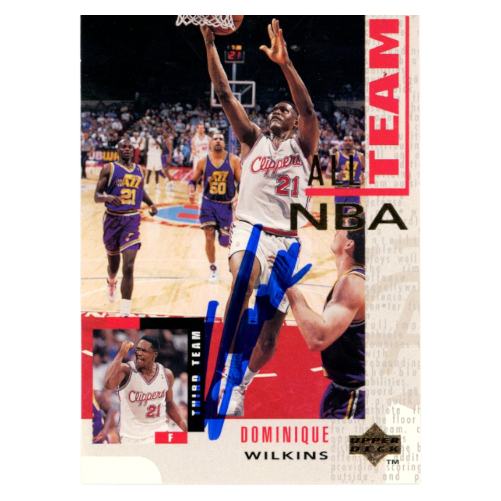 Dominique Wilkins Autographed 1994 Upper Deck #22 Trading Card Beckett 54177