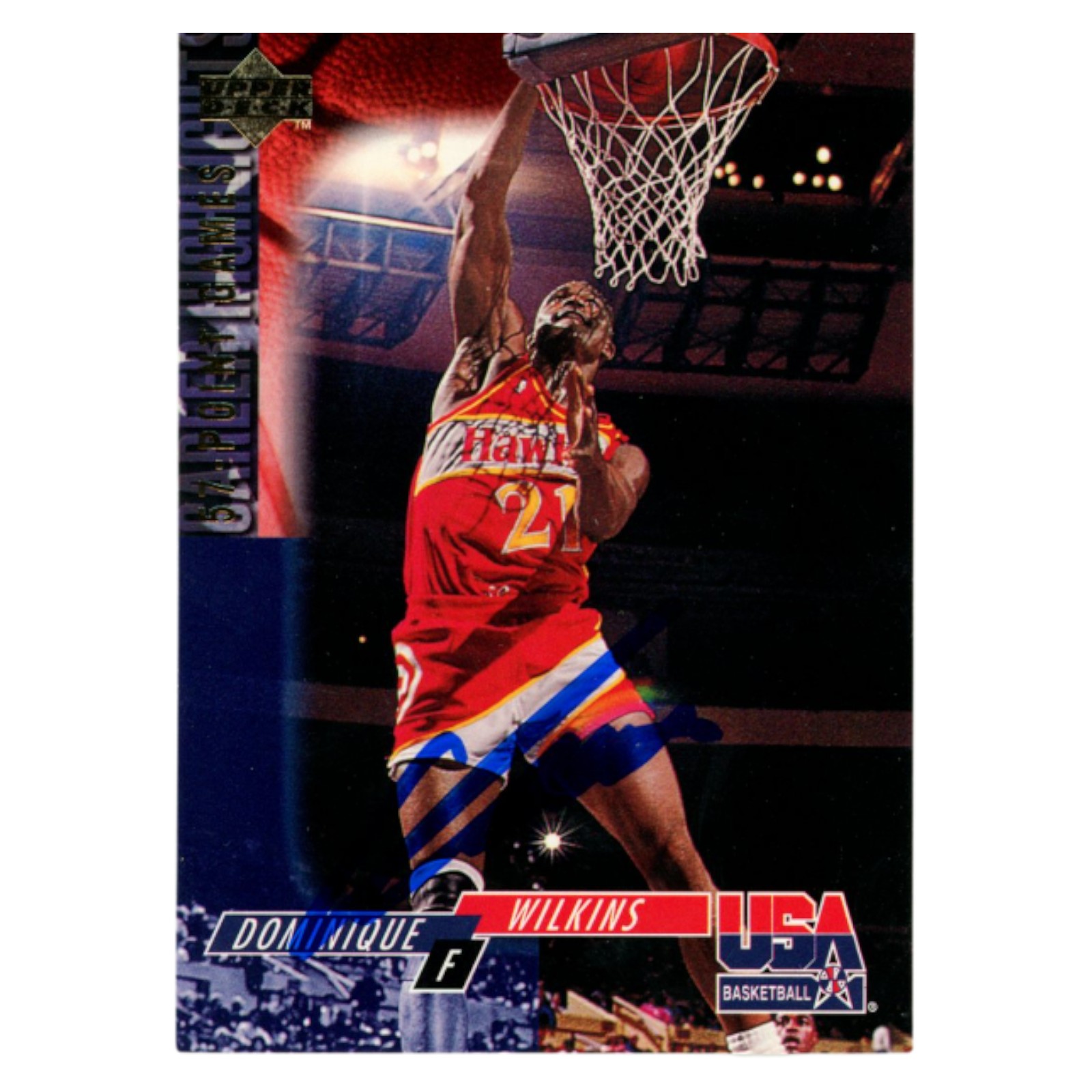 Dominique Wilkins Autographed 1994 Upper Deck #76 Trading Card Beckett 54157