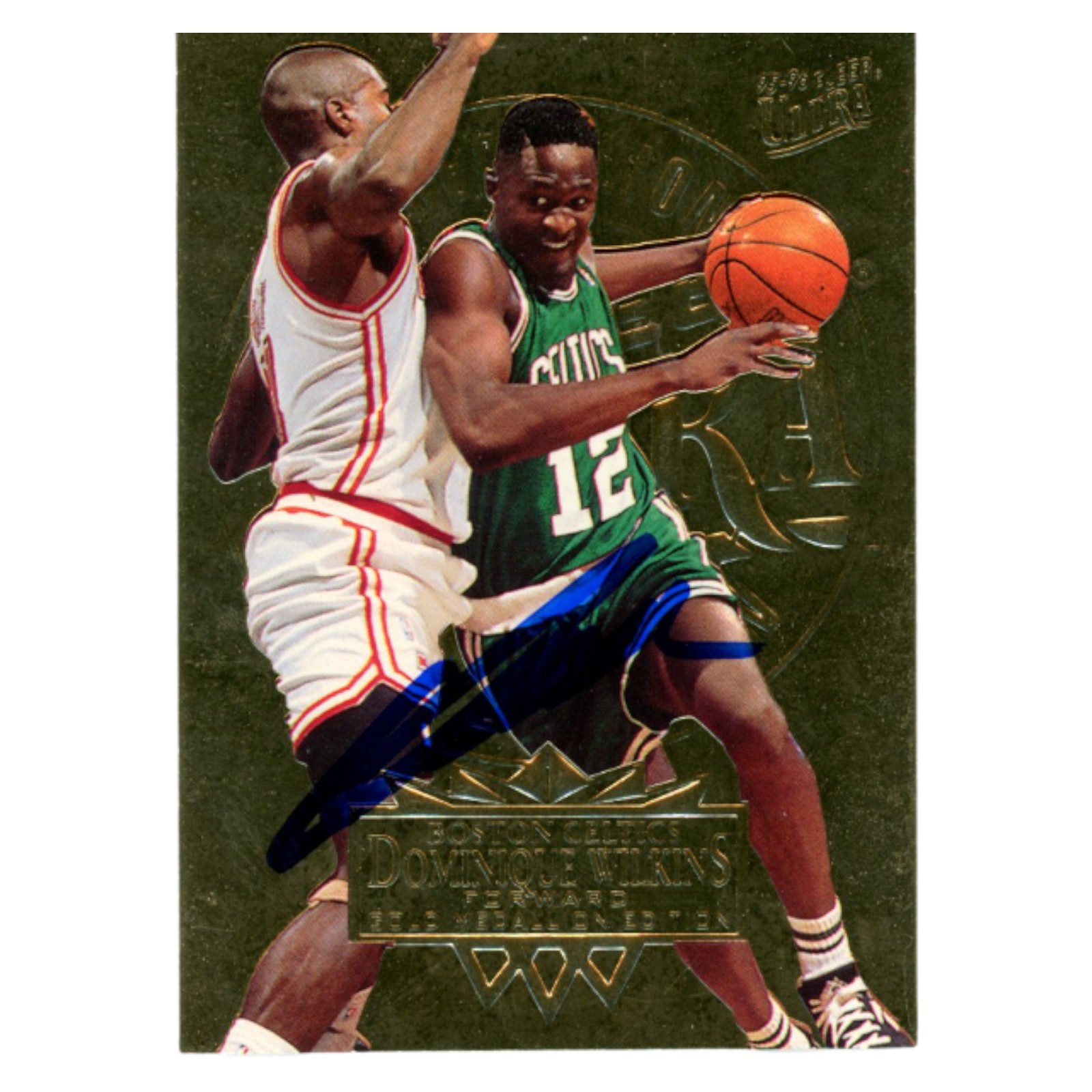 Dominique Wilkins Autographed 1995 Fleer Ultra #16 Trading Card Beckett 54213