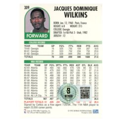 Dominique Wilkins Autographed 1995 NBA Hoops #309 Trading Card Beckett 54234