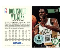 Dominique Wilkins Autographed 1995 SkyBox #209 Trading Card Beckett 54128