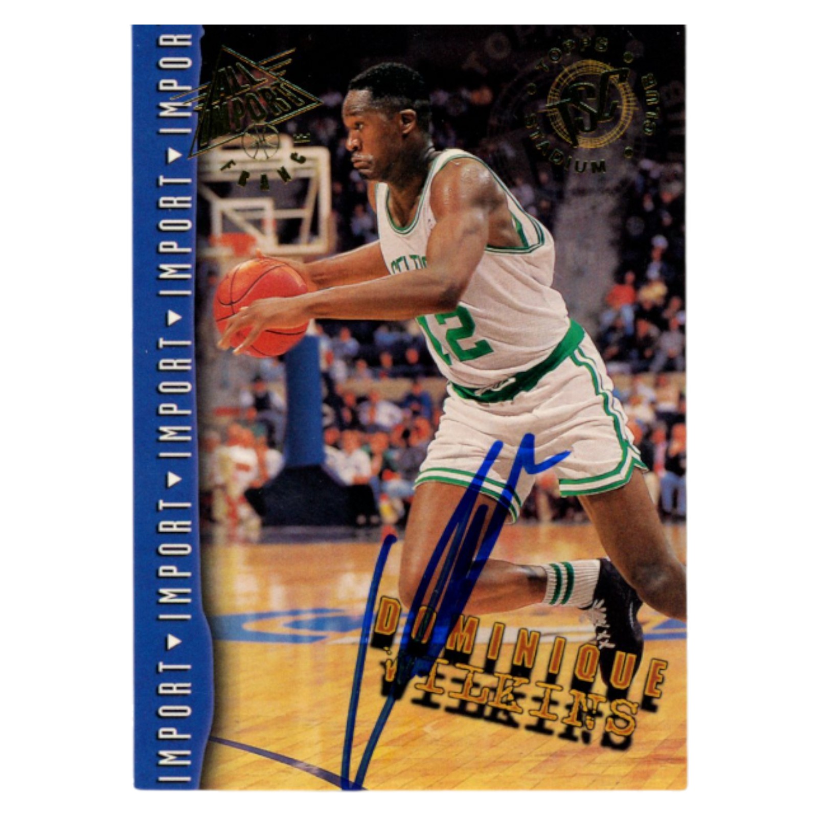 Dominique Wilkins Signed 1995 Topps Stadium Club #251 Trading Card Beckett 54227
