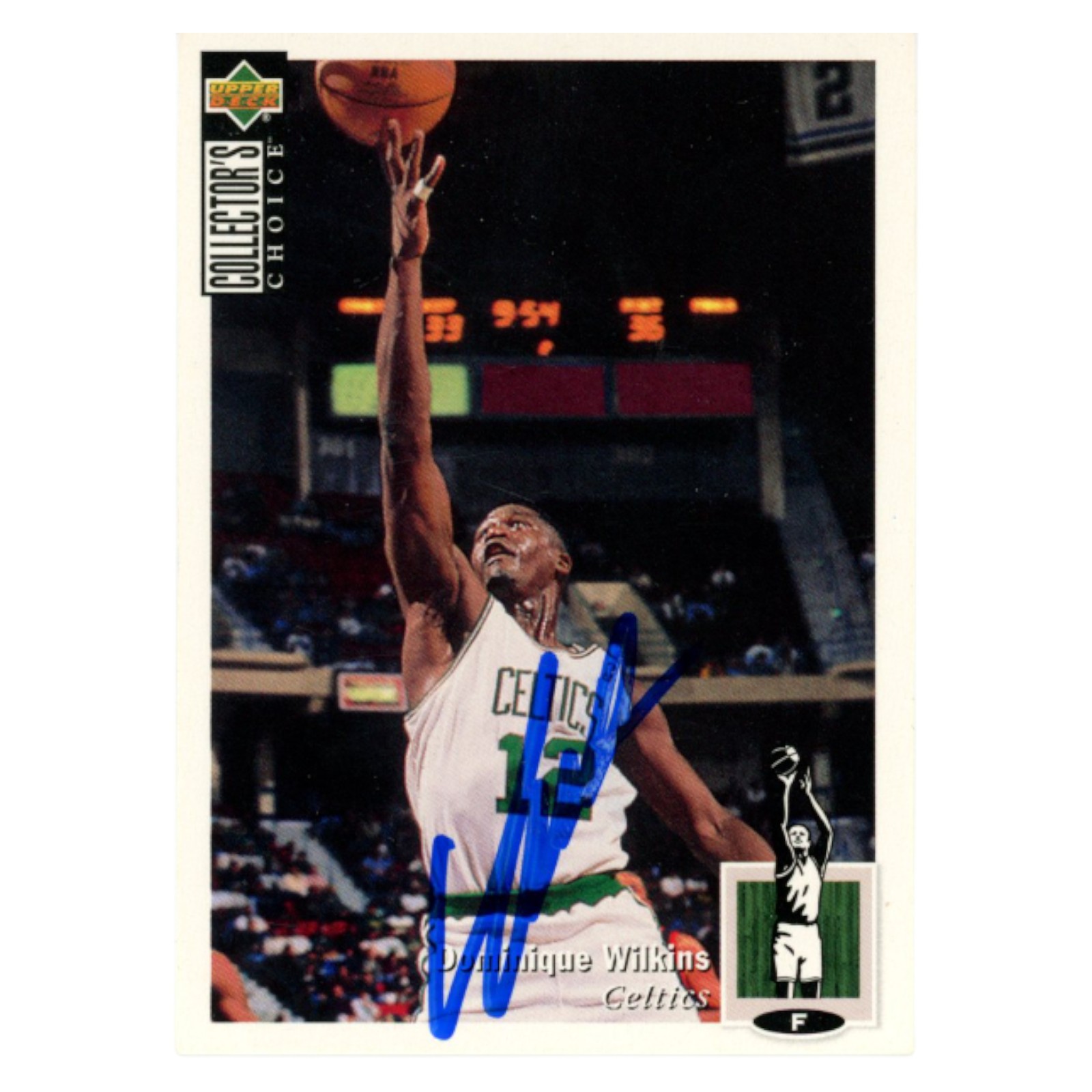Dominique Wilkins Autographed 95 Upper Deck 247 SMEAR Trading Card Beckett 54164
