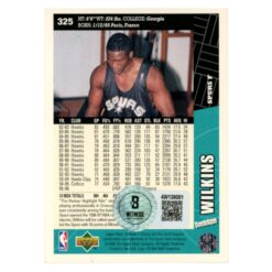 Dominique Wilkins Autographed 96 Upper Deck 325 SMEAR Trading Card Beckett 54180