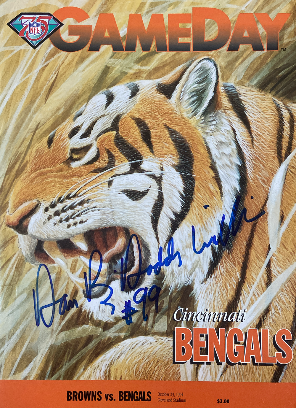 Dan Wilkinson Autographed Bengals 10/23/1994 Gameday Magazine Beckett