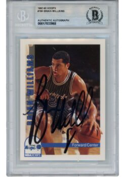 Brian Williams Autographed 92-93 Hoops #168 Slabbed Trading Card Beckett 52719