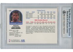 Brian Williams Autographed 92-93 Hoops #168 Slabbed Trading Card Beckett 52719
