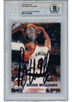 Brian Williams Autographed 93-94 Hoops #329 Slabbed Trading Card Beckett 52716