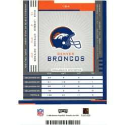 Darrent Williams Signed Denver Broncos Trading Card Donruss Playoff #184 58701