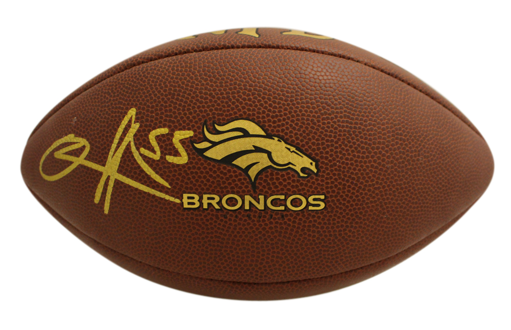 DJ Williams Autographed Denver Broncos Super Grip Football Beckett
